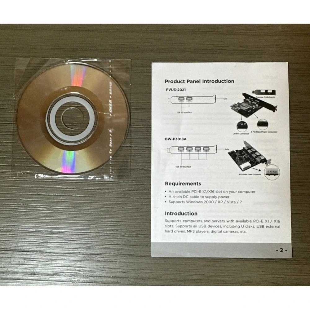 Anker USB 3.0‎ PCI-E Card Driver CD and Manual